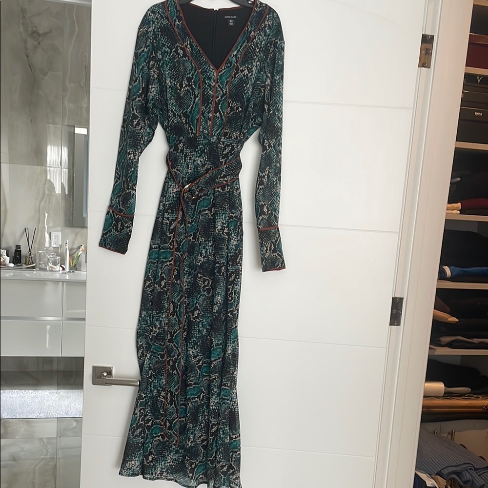 Chic Python Print Belted Dress